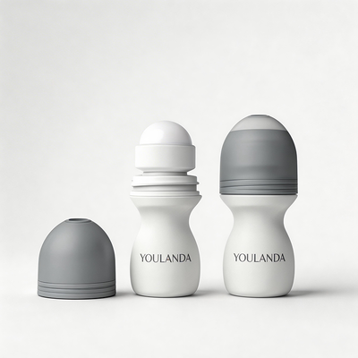 50ml Plastic Deodorant Roll On Bottle For Body Plastic Roller Ball Empty Round Essential Oil Roller Bottle